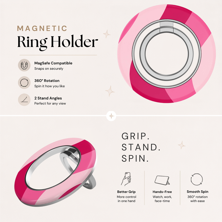 Soporte para anillo de teléfono Mariposa - Rosa