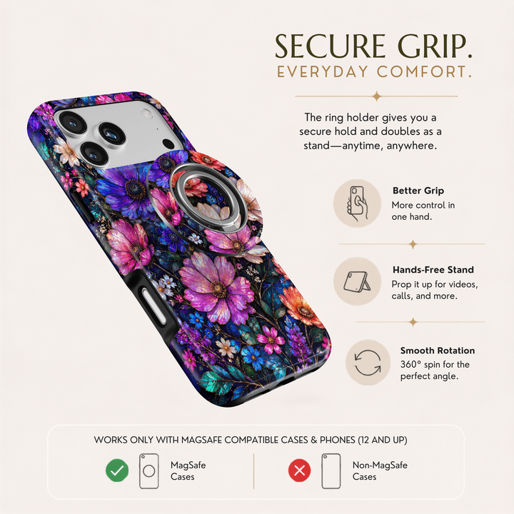 Soporte para anillo de teléfono Mariposa - Rosa