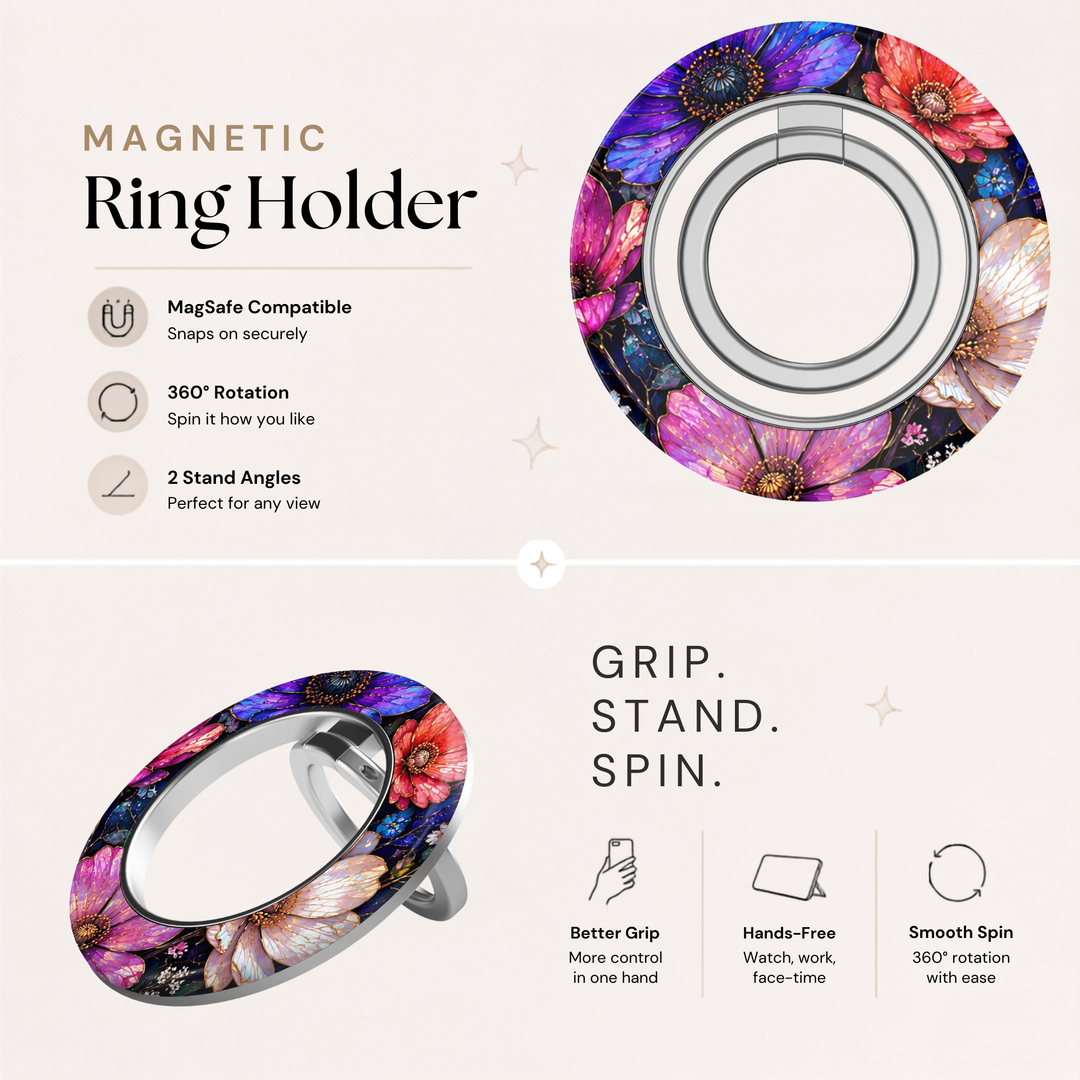 Soporte para anillo de teléfono Mariposa - Rosa