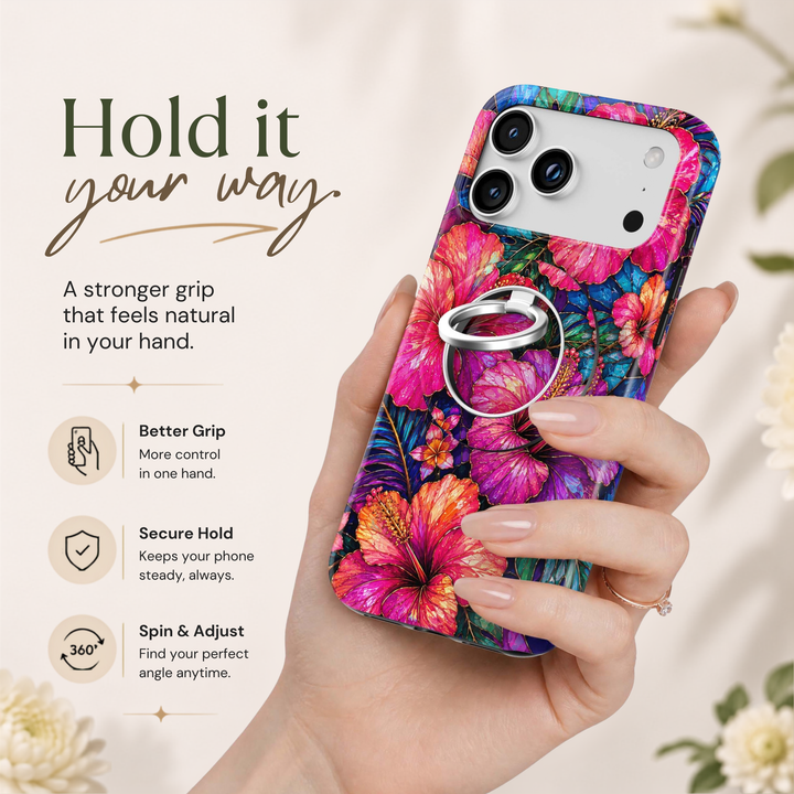 Soporte para anillo de teléfono Mariposa - Rosa