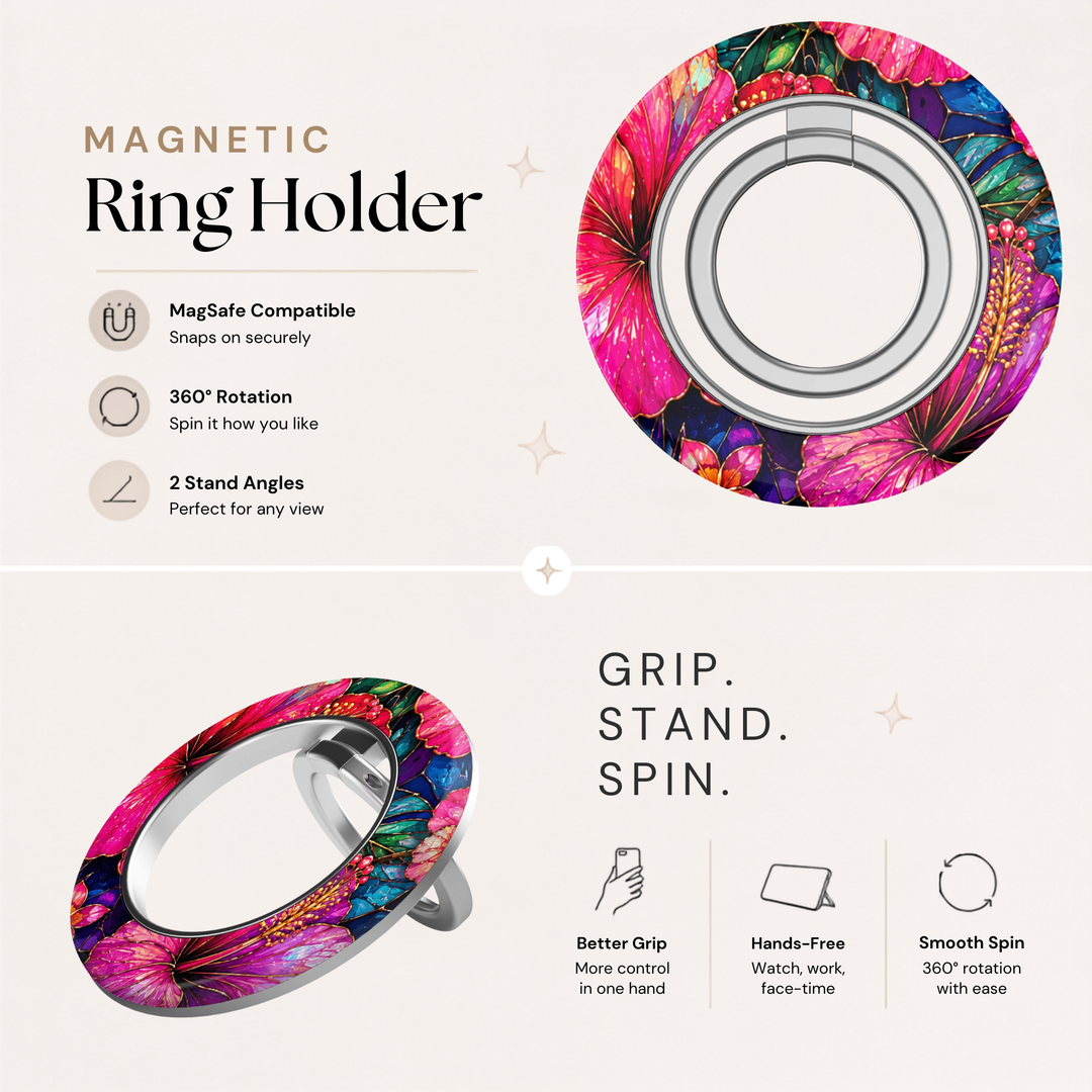 Soporte para anillo de teléfono Mariposa - Rosa