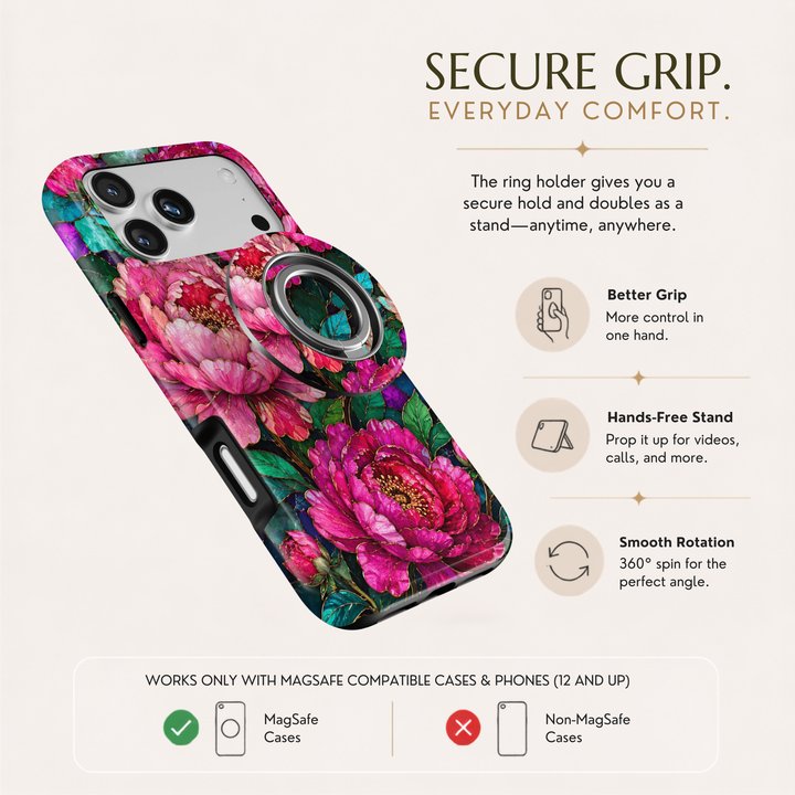 Soporte para anillo de teléfono Mariposa - Rosa