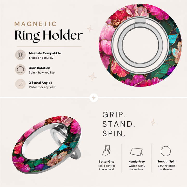 Soporte para anillo de teléfono Mariposa - Rosa