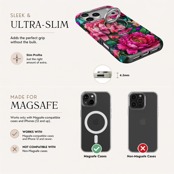 Soporte para anillo de teléfono Mariposa - Rosa