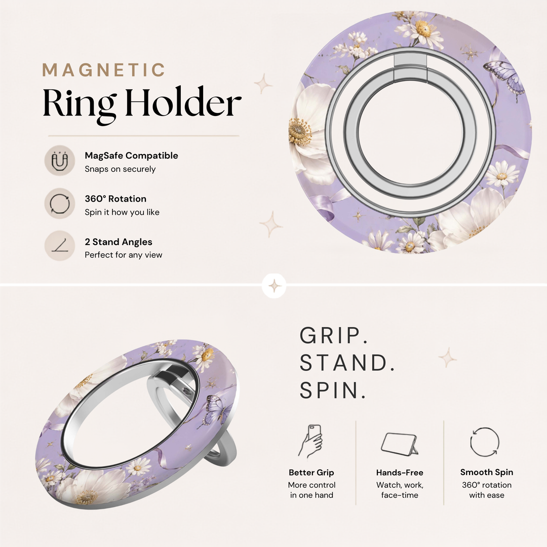 Lavender Butterfly Garden — MagSafe Ring Holder
