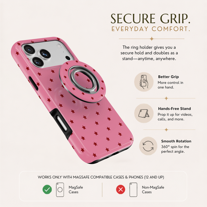 Soporte para anillo de teléfono Mariposa - Rosa