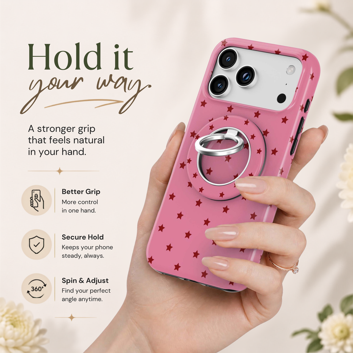 Soporte para anillo de teléfono Mariposa - Rosa