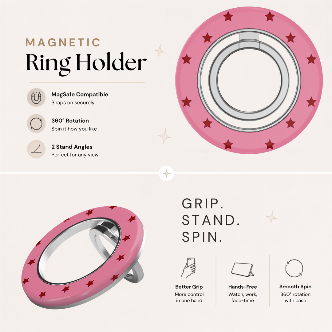 Soporte para anillo de teléfono Mariposa - Rosa