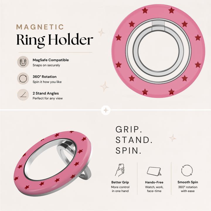 Soporte para anillo de teléfono Mariposa - Rosa