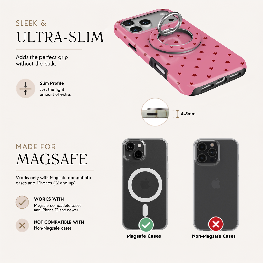 Soporte para anillo de teléfono Mariposa - Rosa