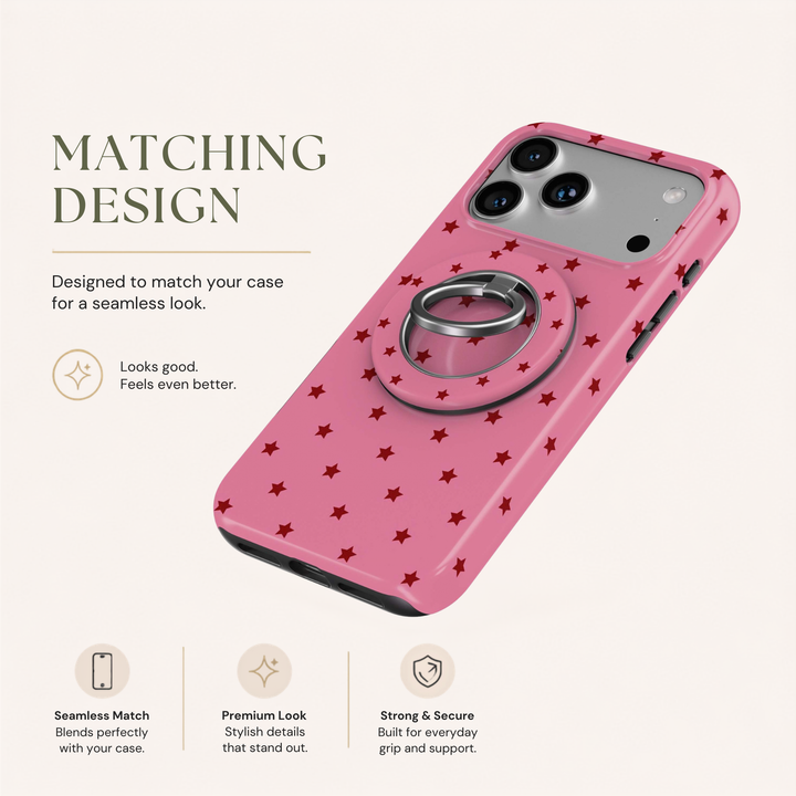 Soporte para anillo de teléfono Mariposa - Rosa