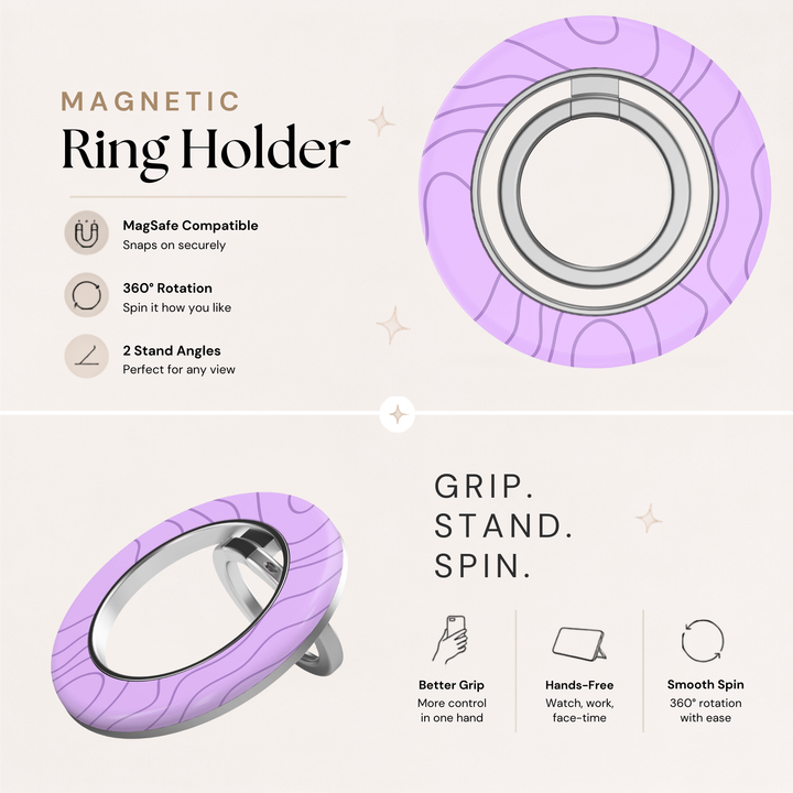 Soporte para anillo de teléfono Mariposa - Rosa