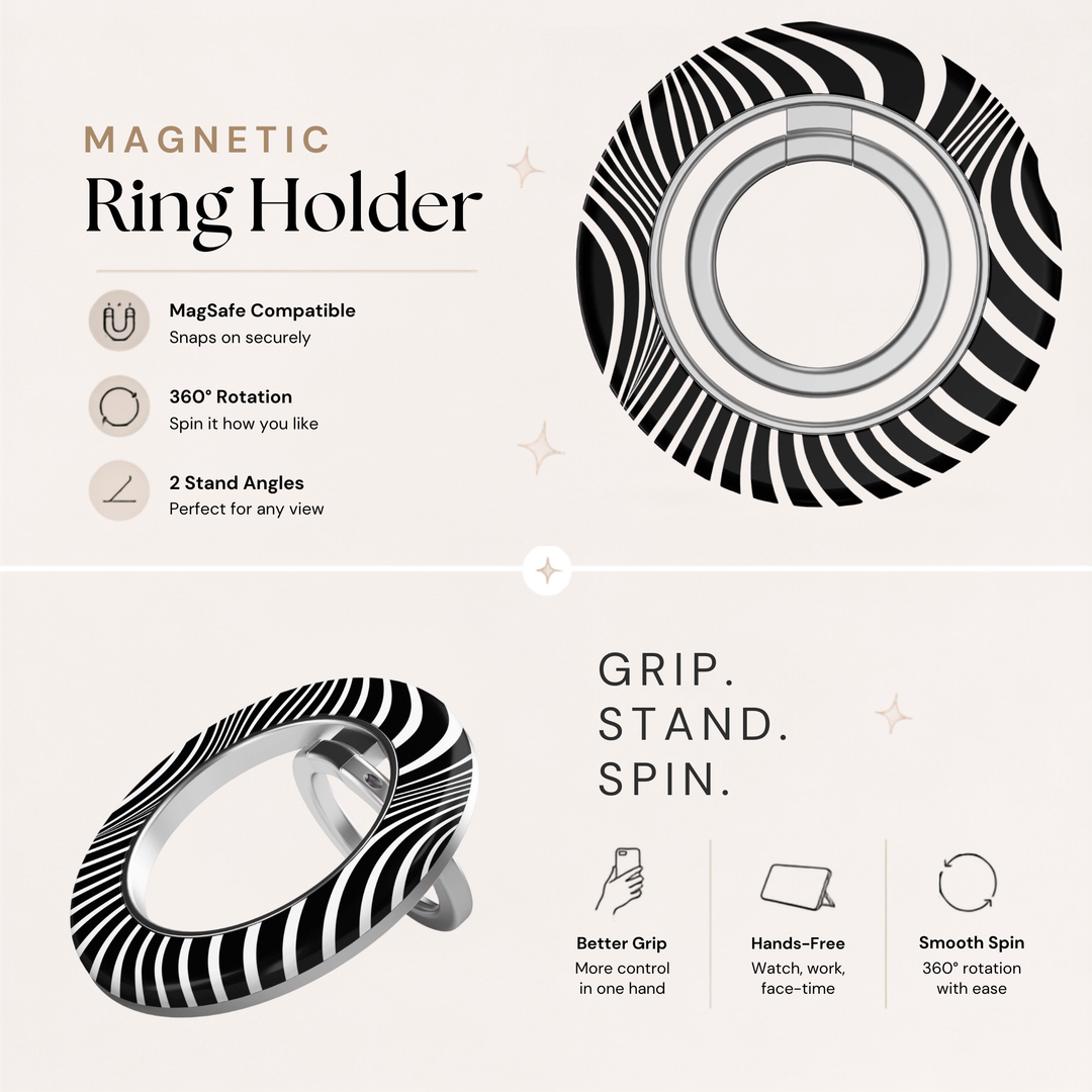 Monochrome Flow — MagSafe Ring Holder