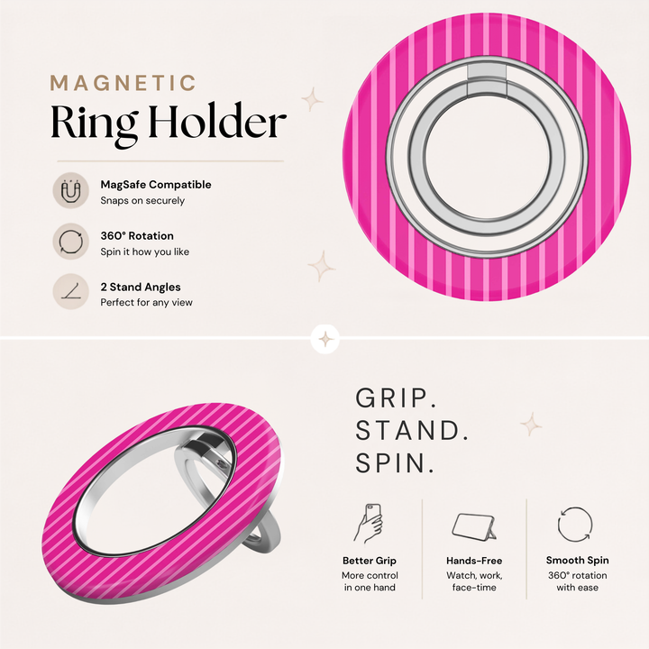 Soporte para anillo de teléfono Mariposa - Rosa