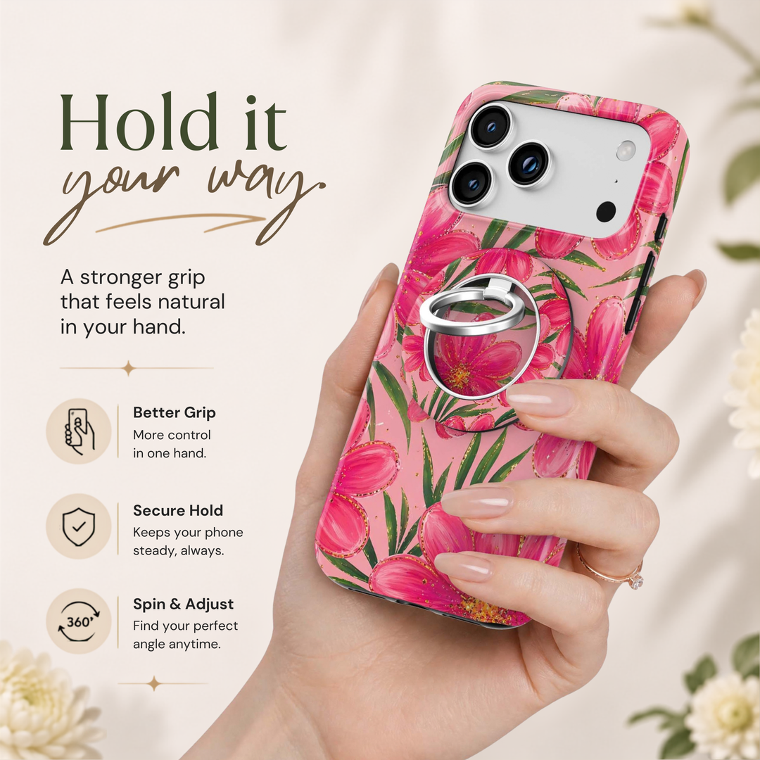 Soporte para anillo de teléfono Mariposa - Rosa