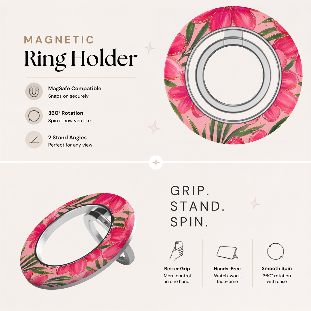 Soporte para anillo de teléfono Mariposa - Rosa