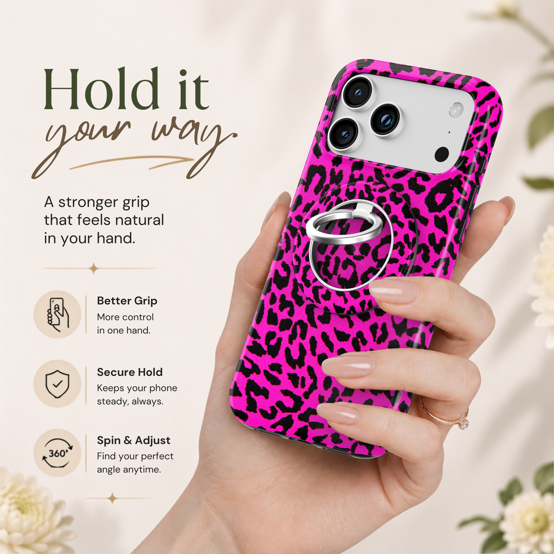 Hot Pink Leopard MagSafe Ring Holder