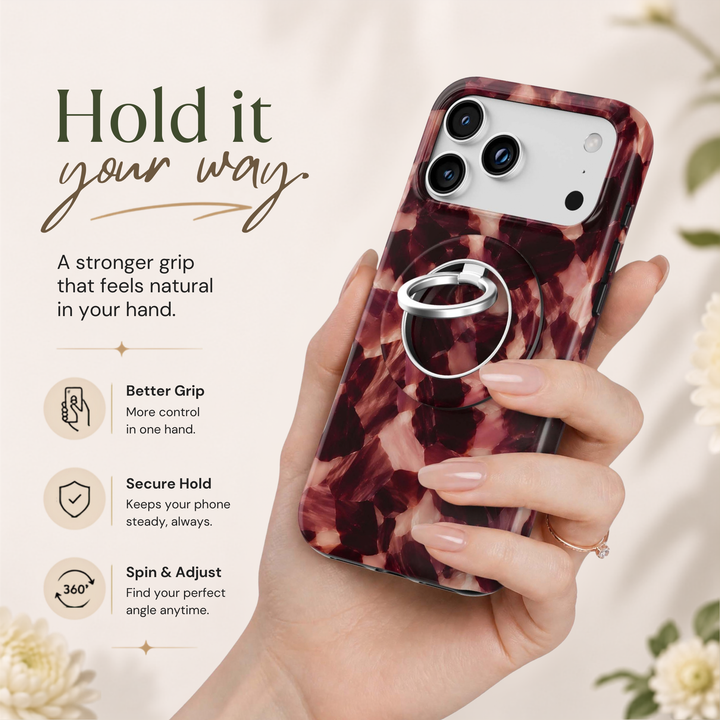 Soporte para anillo de teléfono Mariposa - Rosa