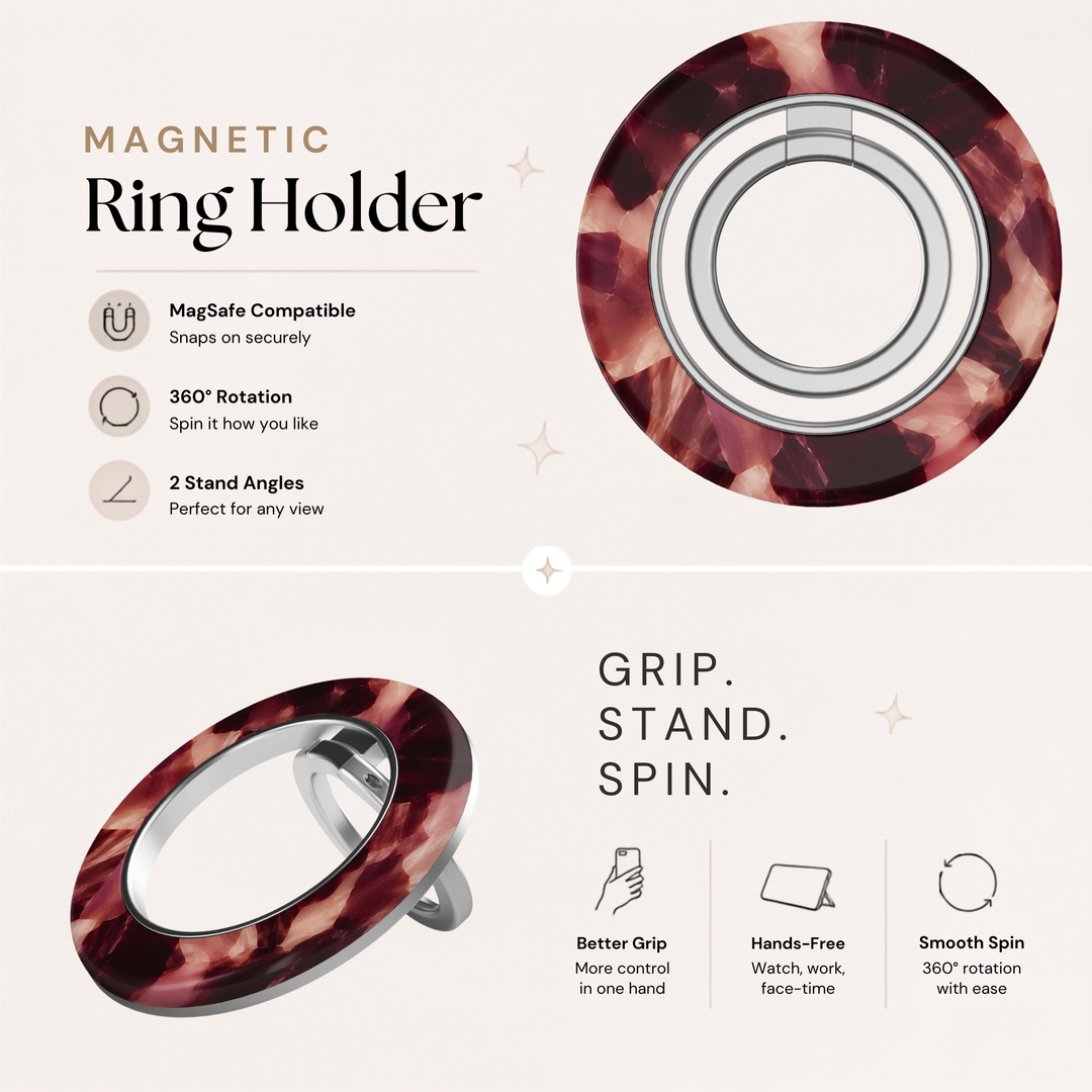 Soporte para anillo de teléfono Mariposa - Rosa