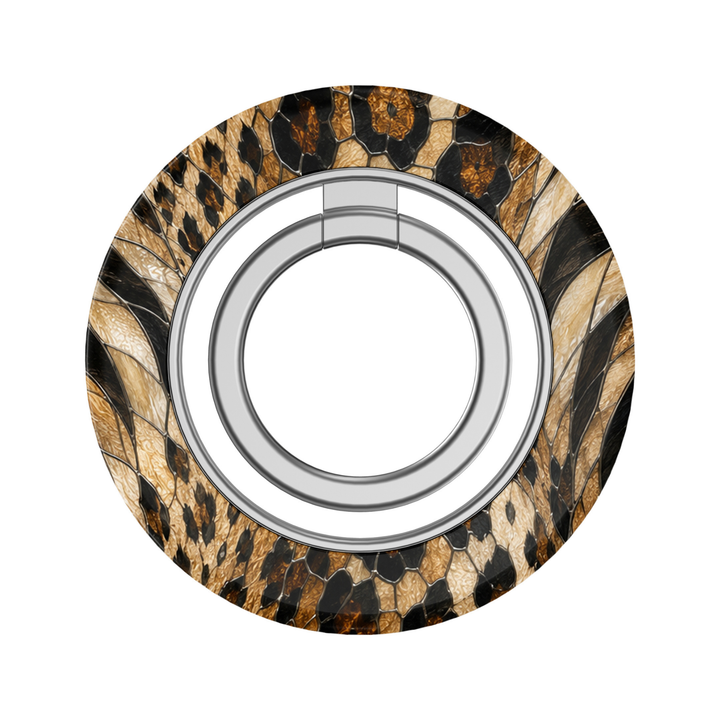 Golden Leopard Glass MagSafe Ring Holder