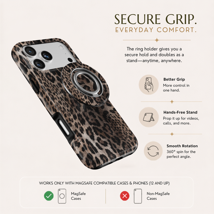 Espresso Leopard MagSafe Ring Holder