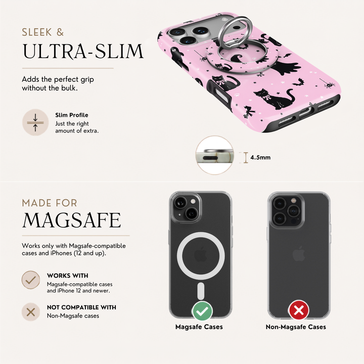 Pink Mystic Cat MagSafe Ring Holder
