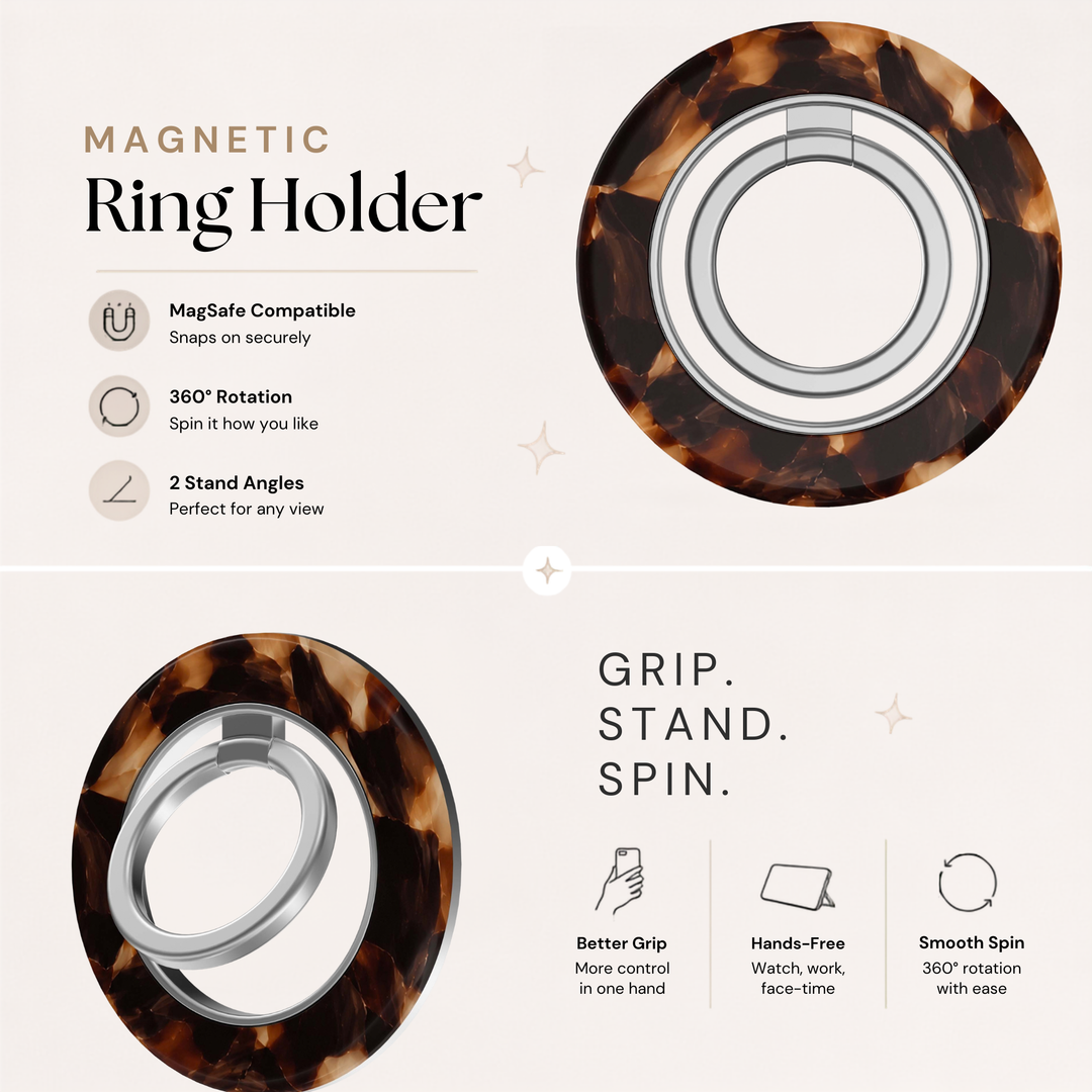 Espresso Tortoise — MagSafe Ring Holder