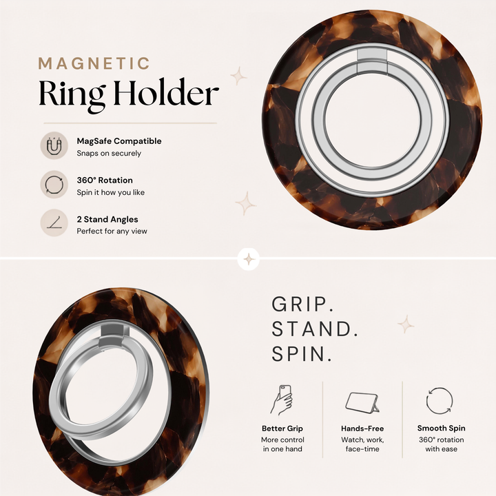 Espresso Tortoise — MagSafe Ring Holder