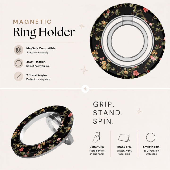 Midnight Florals — MagSafe Ring Holder