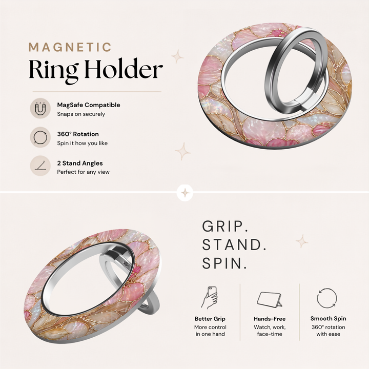 Blush Opal Garden MagSafe Ring Holder