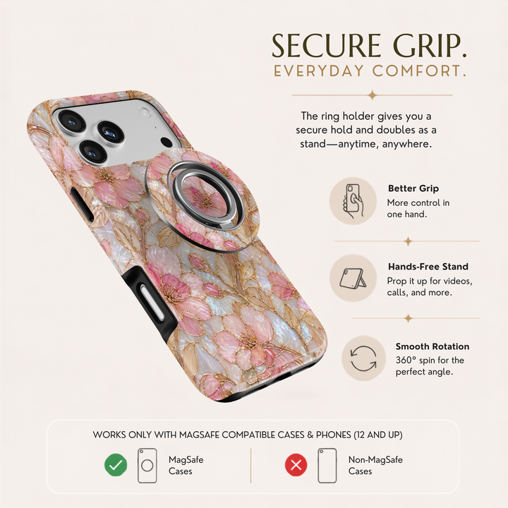 Blush Opal Garden MagSafe Ring Holder