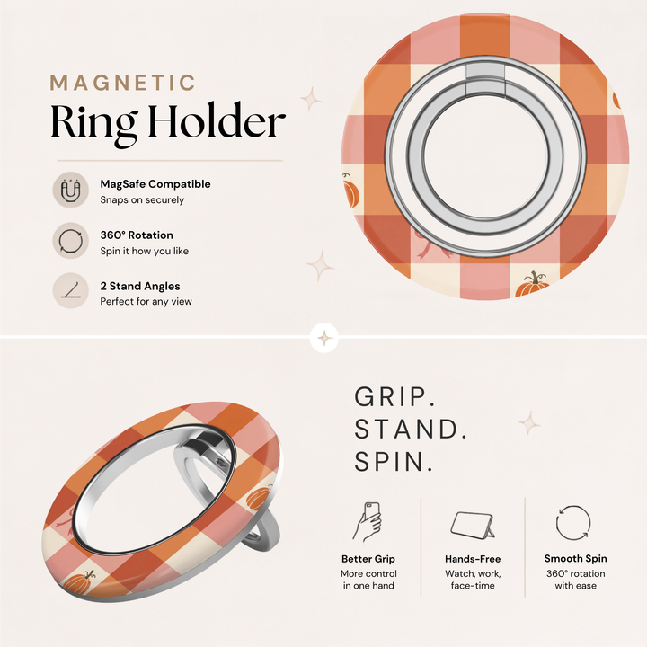 Pumpkin Plaid — MagSafe Ring Holder
