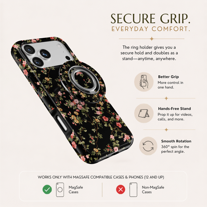 Midnight Florals — MagSafe Ring Holder