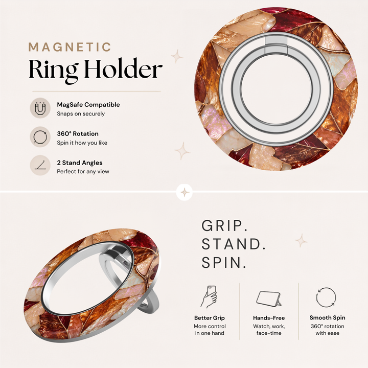 Soporte para anillo de teléfono Mariposa - Rosa