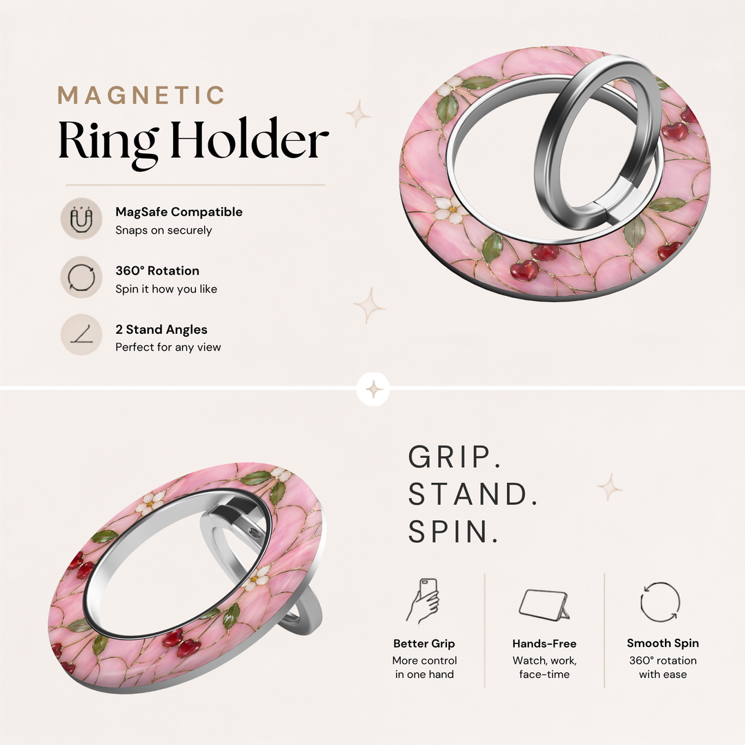 Soporte para anillo de teléfono Mariposa - Rosa
