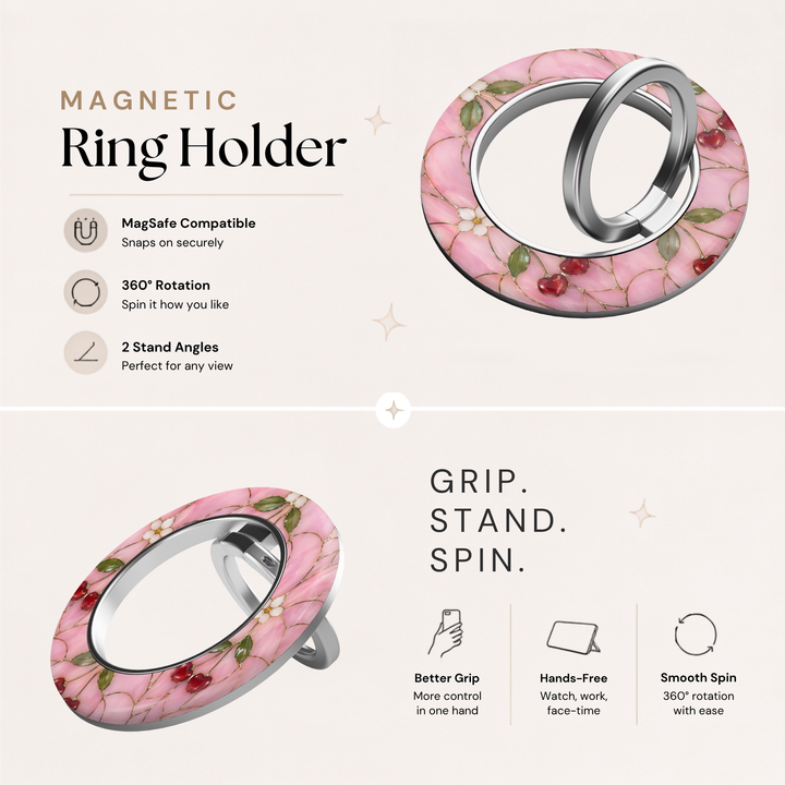 Soporte para anillo de teléfono Mariposa - Rosa