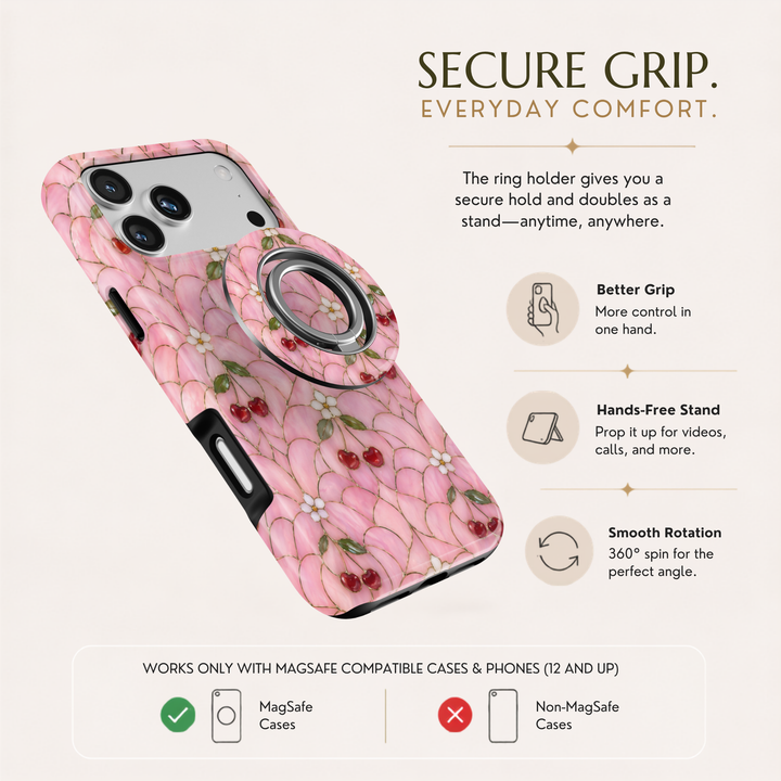 Soporte para anillo de teléfono Mariposa - Rosa