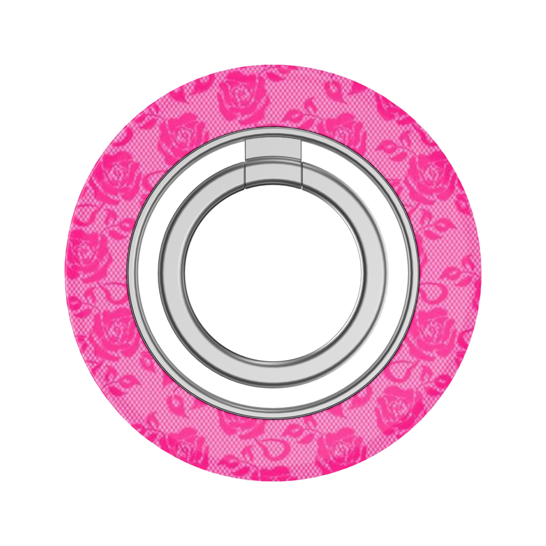 Hot Pink Rose Lace MagSafe Ring Holder