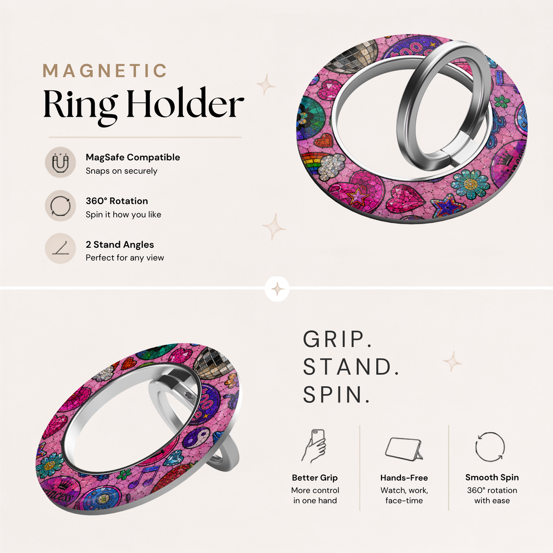 Pink Disco Pop MagSafe Ring Holder