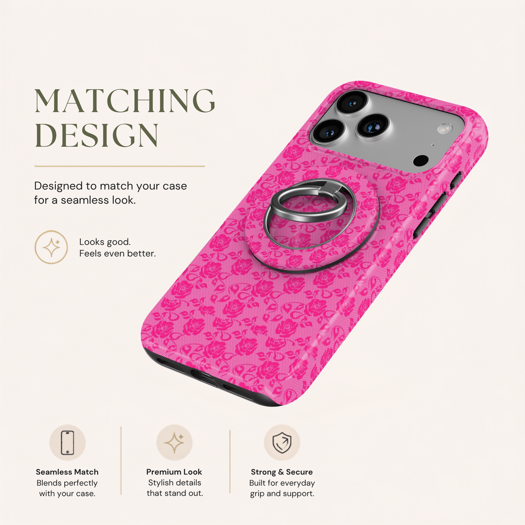 Hot Pink Rose Lace MagSafe Ring Holder