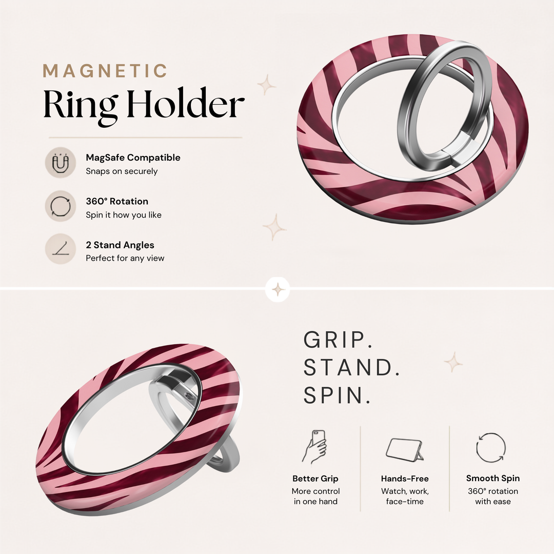 Berry Zebra MagSafe Ring Holder
