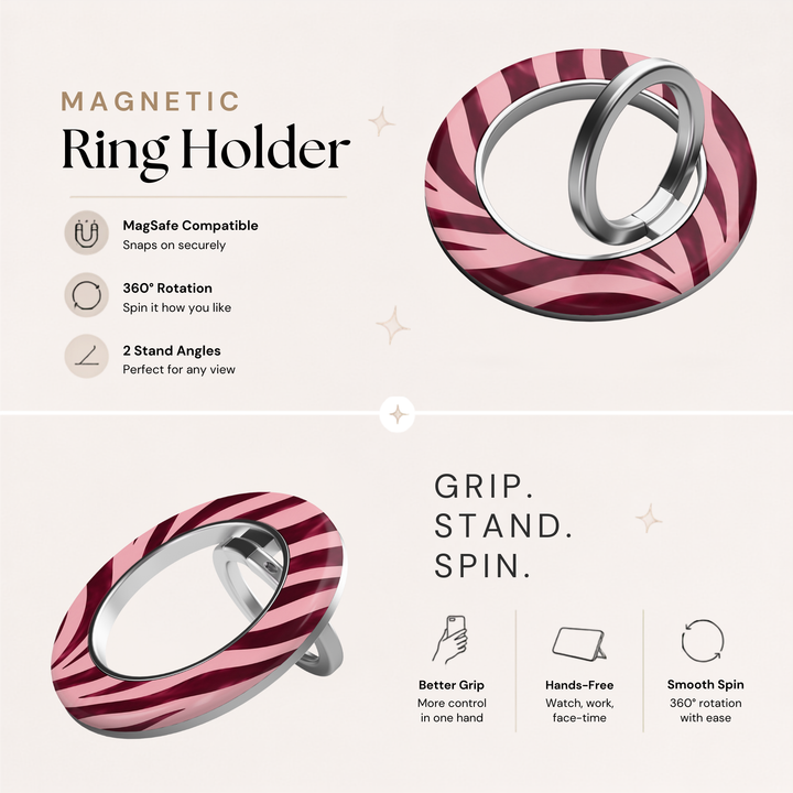 Berry Zebra MagSafe Ring Holder