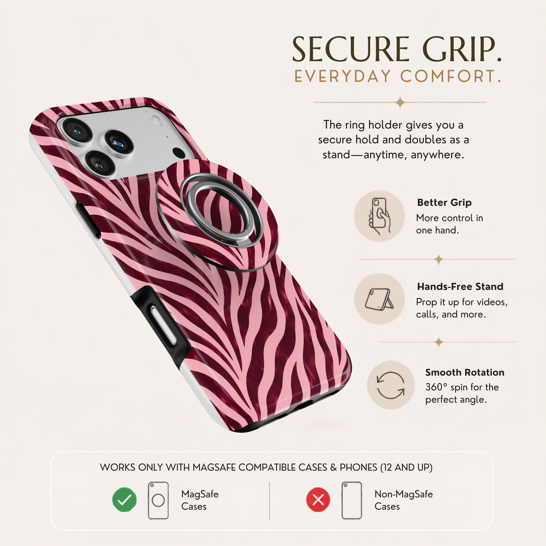 Berry Zebra MagSafe Ring Holder