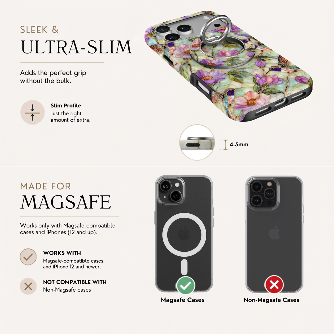 Mint Blossom Mosaic MagSafe Ring Holder