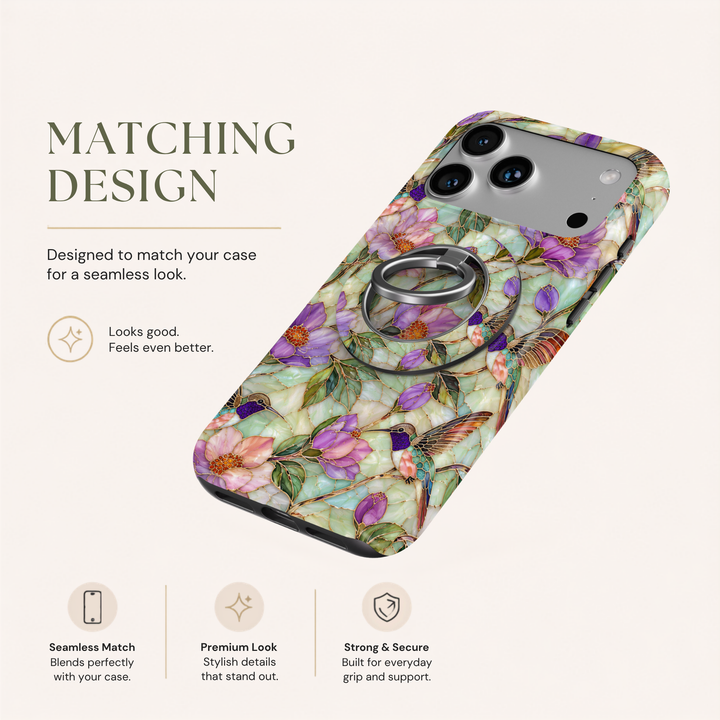 Mint Blossom Mosaic MagSafe Ring Holder