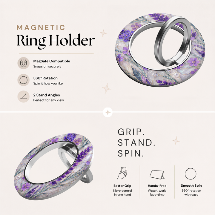 Soporte para anillo de teléfono Mariposa - Rosa