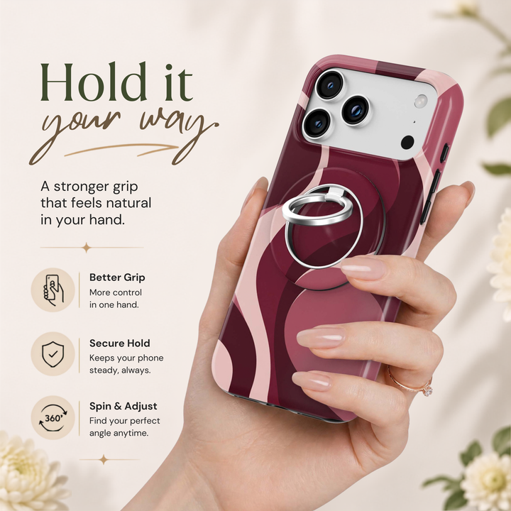 Soporte para anillo de teléfono Mariposa - Rosa