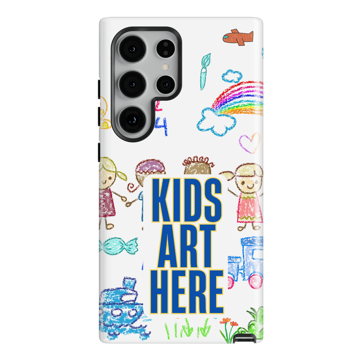 Custom phone case featuring your child's artwork. Preserve their creativity by turning their drawings into a high-quality, durable phone case. A unique and personal keepsake gift for parents and loved ones.

