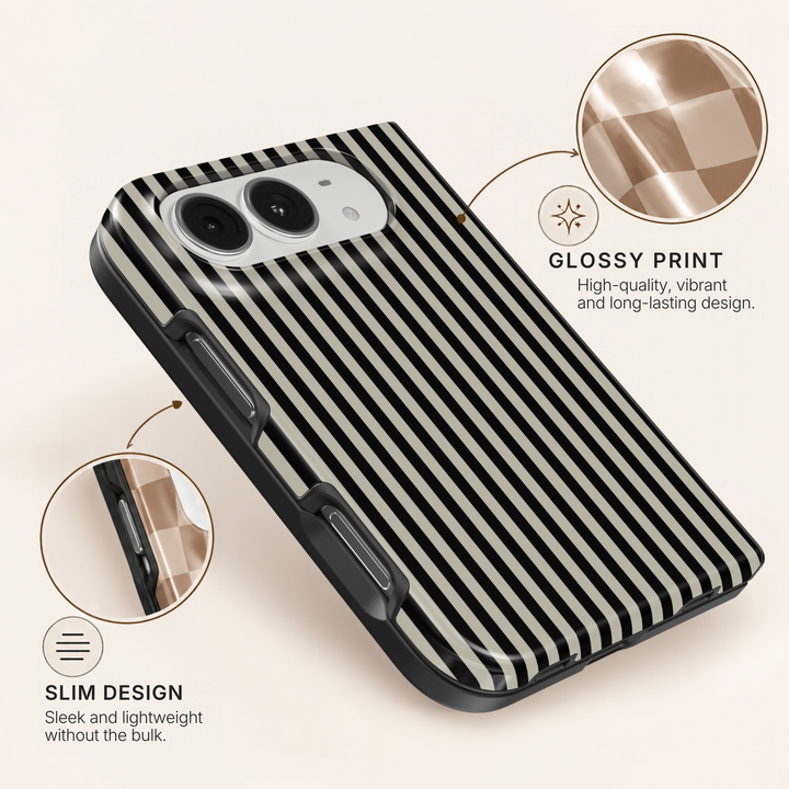 Noir Pinstripe – iPhone Duo Case
