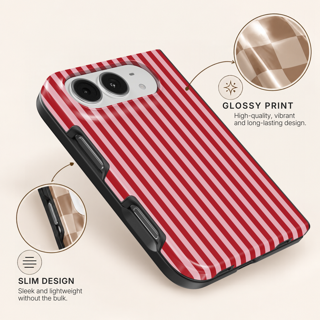 Cherry Pinstripe – iPhone Duo Case